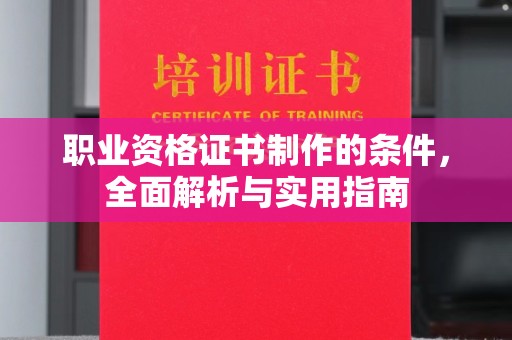 张家港职业资格证书制作的条件，全面解析与实用指南